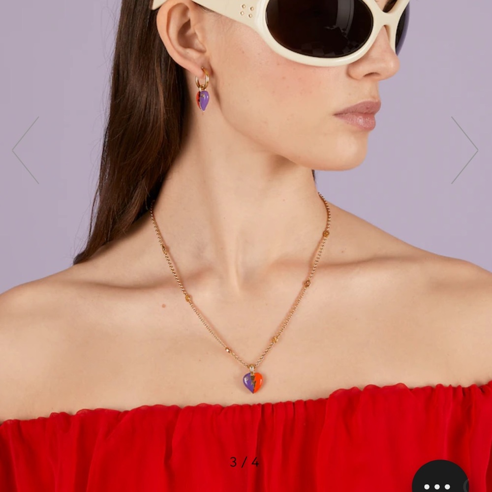 Gucci Interlocking G Heart Lightning Charm Neckla… - image 2